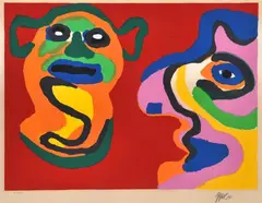 Two Figures by Karel Appel, 1974, screenprint E/P (A/P), sold Sep 2012