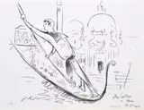 Jean Cocteau, Venise (18), 1956, lithograph