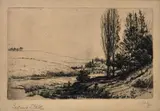Victor Cobb, The Two Poplars, 1901, etching, second state