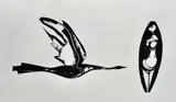 Gareth Jones Roberts, Bird and Figure, screenprint AP 5/6
