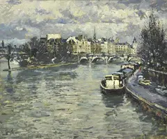 Charles Bush, The Isle in Winter, oil on board