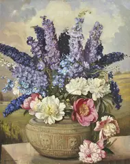 Albert John Sherman, Still Life - Mixed Bunch, oil on canvas