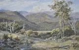 Landscape with Cattle and Stream by James Waltham Curtis, watercolour and gouache, sold Sep 2012