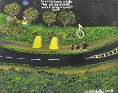 Ian Abdulla, Walking Home While the White People were Playing Night Golf, 2008, acrylic on linen