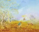 David Boyd, Kneeling Figure with Cockatoo