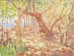 Louis McCubbin, Glimpse of the Bay, oil on board