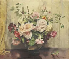 Violet McInnes, Still Life with Roses, oil on canvas