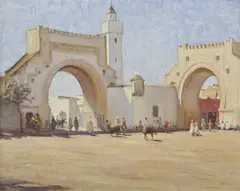 Herbert Rose, Middle Eastern Square, oil on canvas