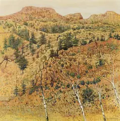 In the Gannon Ranges by Clem Millward, 1990, oil on canvas, sold Aug 2012