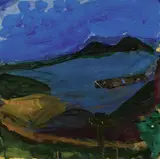 Idris Murphy, View to the Lake South Coast, oil on board
