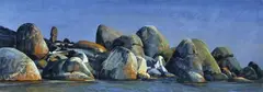 Geoff La Gerche, Rocks and Water (Wilson's Prom), oil on linen