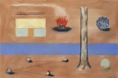 Untitled Landscape by Peter D. Cole, 1993, mixed media on paper, sold Aug 2012