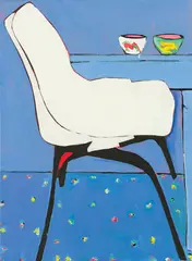 Katherine Hattam, Chair with Two Bowls, acrylic on canvas
