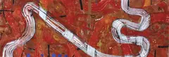 Graham Fransella, Track Series, mixed media on paper (diptych)