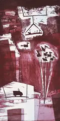 Rafael Gurvich, Images of Kyoto #3, 1995, etching 4/40