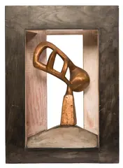 Geoffrey Bartlett, Untitled, 1998, bronze in timber enclosure