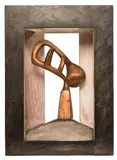 Geoffrey Bartlett, Untitled, 1998, bronze in timber enclosure