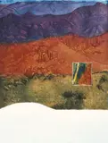 Joy Redman, Northern Flinders Ranges, coloured etching 46/75
