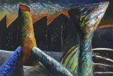 Miodrag Jankovic, Our Beloved Landscape, 1986, oil on paper