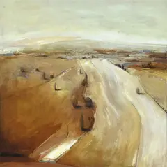 Marshall Williams, Gold Landscape, mixed media on paper