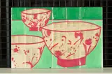 Katherine Hattam, Chinoiserie Bowls, mixed media and collage on linen
