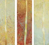 Juliette Holmes A Court, Willowy Reeds, acrylic on canvas (triptych)