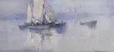 R. W. Sturgess, Across the Bay at Williamstown, Victoria, watercolour