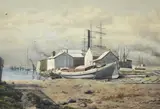 John Mather, Docked Boat (Possibly Williamstown), 1904, watercolour