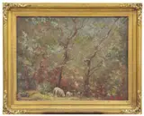 Louis McCubbin, Grazing Sheep, oil on canvas