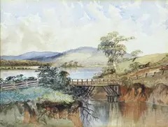 Joshua Higgs, River Scene, 1890, watercolour