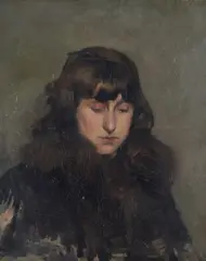 Hugh Ramsay, Head of a Young Girl Looking Down Melbourne (late 1890s), oil on canvas