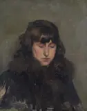 Hugh Ramsay, Head of a Young Girl Looking Down Melbourne (late 1890s), oil on canvas