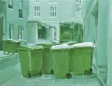 Stephen Bush, Rue Geoffroy L'Arnier, 1998, oil on canvas on board