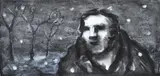 Peter Booth, Drawing (Man and Trees)