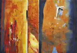 Frank Hodgkinson, Angophora Totems II, 1995, mixed media on canvas