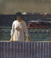 Lawrence Daws, Where the Land Meets the Sea I, oil on canvas