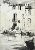 Harold B Herbert, Fishing Boats, Les Martiques, 1924, etching 15/50