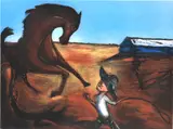 Garry Shead, The Horse Breaker, etching 20/55