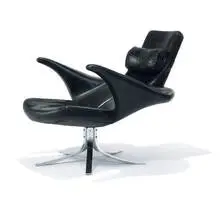 Stenerik Eriksson, Seagull chair, 1968, Chrome-plated steel, leather