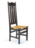 Harvey Ellis, Rare inlaid side chair, c. 1903, Oak, mahogany, copper, pewter, rush seat