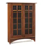 Harvey Ellis, Double-door bookcase, c. 1903, Oak, leaded glass