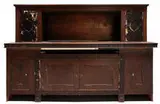 Chicago School, Sideboard, c. 1895, Solid and pierced oak, silvered metal pulls