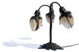 Elizabeth Eaton Burton, Shell lamp, Hand hammered copper, abalone shell shades