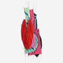 Richard Smith, Arlequin, 1987, acrylic on canvas, enameled aluminum, string