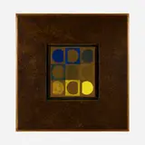 Victor Vasarely, Lapidaire, 1965, tempera on panel mounted to board in artist's frame