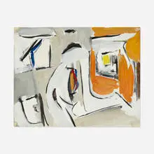 Untitled by Michael Goldberg, 1950, oil on paper, sold Sep 2021