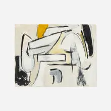 Untitled by Michael Goldberg, 1949, oil on paper, sold Sep 2021
