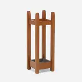 Umbrella stand, model 54 by Gustav Stickley, c. 1910, oak, copper, sold Jul 2021