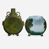 Chelsea Keramic Art Works, Flask and pillow vase, c. 1880, glazed earthenware