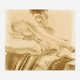 Philip Pearlstein, Girl on Striped Rug